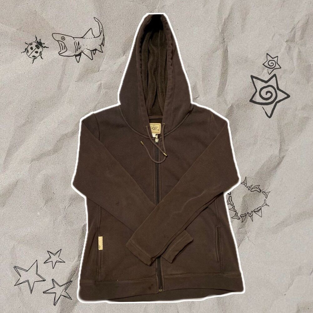 Ugg Brown Zip Up Jacket - Size Youth XL